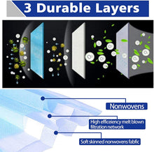 Load image into Gallery viewer, Disposable Face Mask, 3-Ply Facial Cover Masks - 50PCS